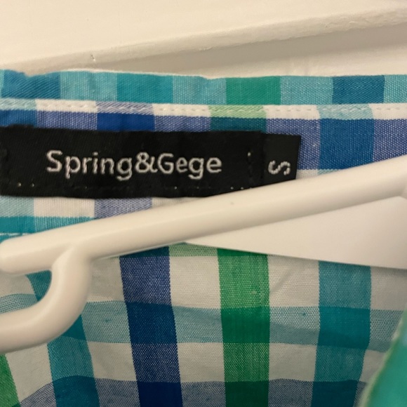 NWT ✨ Boys Plaid Long Sleeve Button Down Shirt [Size Small:5-6 years]  💚🩵💙 - Picture 4 of 6